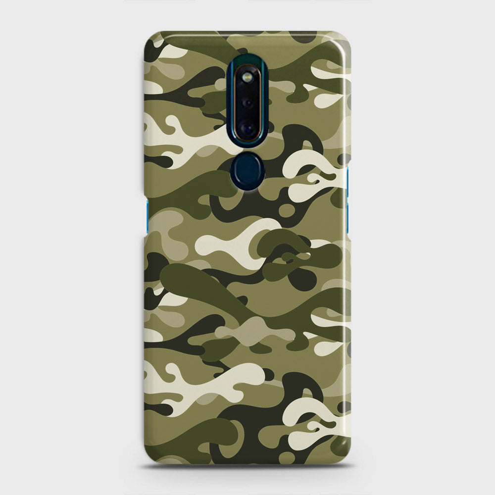 Oppo F11 Pro Cover - Camo Series - Light Green Design - Matte Finish - Snap On Hard Case with LifeTime Colors Guarantee