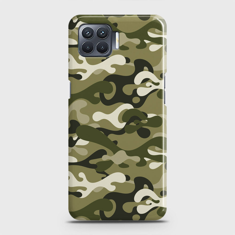 Oppo F17 Cover - Camo Series - Light Green Design - Matte Finish - Snap On Hard Case with LifeTime Colors Guarantee