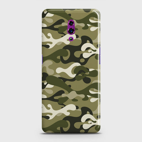 Oppo Reno Cover - Camo Series - Light Green Design - Matte Finish - Snap On Hard Case with LifeTime Colors Guarantee