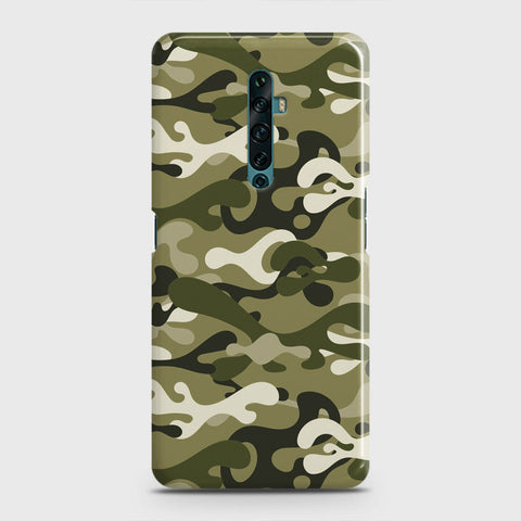 Oppo Reno 2F Cover - Camo Series - Light Green Design - Matte Finish - Snap On Hard Case with LifeTime Colors Guarantee