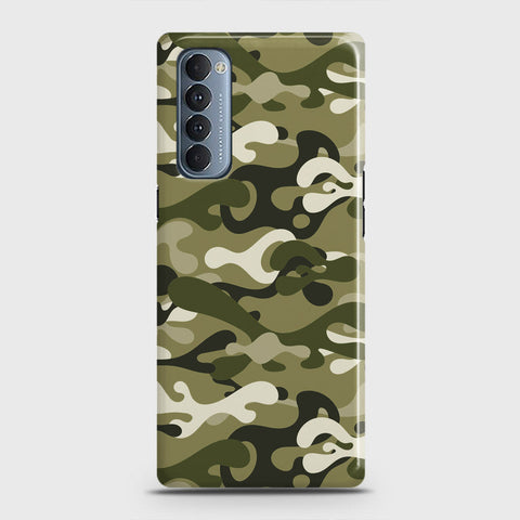Oppo Reno 4 Pro 4G Cover - Camo Series - Light Green Design - Matte Finish - Snap On Hard Case with LifeTime Colors Guarantee