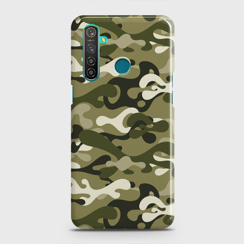 Realme 5 Cover - Camo Series - Light Green Design - Matte Finish - Snap On Hard Case with LifeTime Colors Guarantee