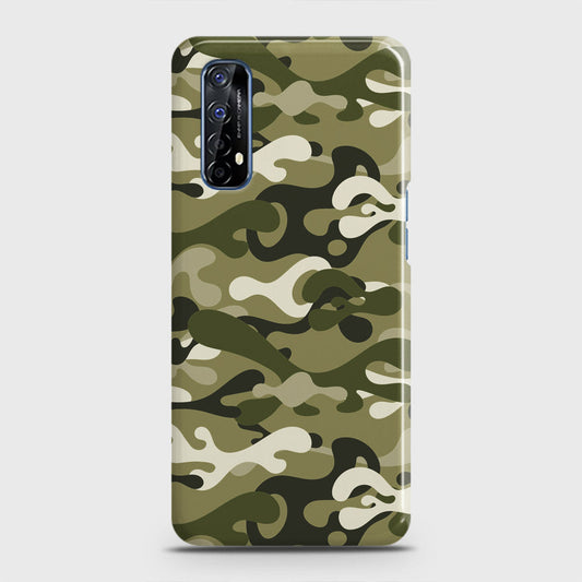 Realme 7 Cover - Camo Series - Light Green Design - Matte Finish - Snap On Hard Case with LifeTime Colors Guarantee