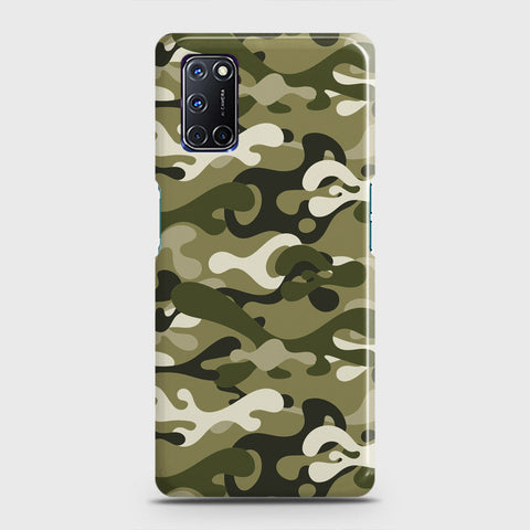 Oppo A52 Cover - Camo Series - Light Green Design - Matte Finish - Snap On Hard Case with LifeTime Colors Guarantee