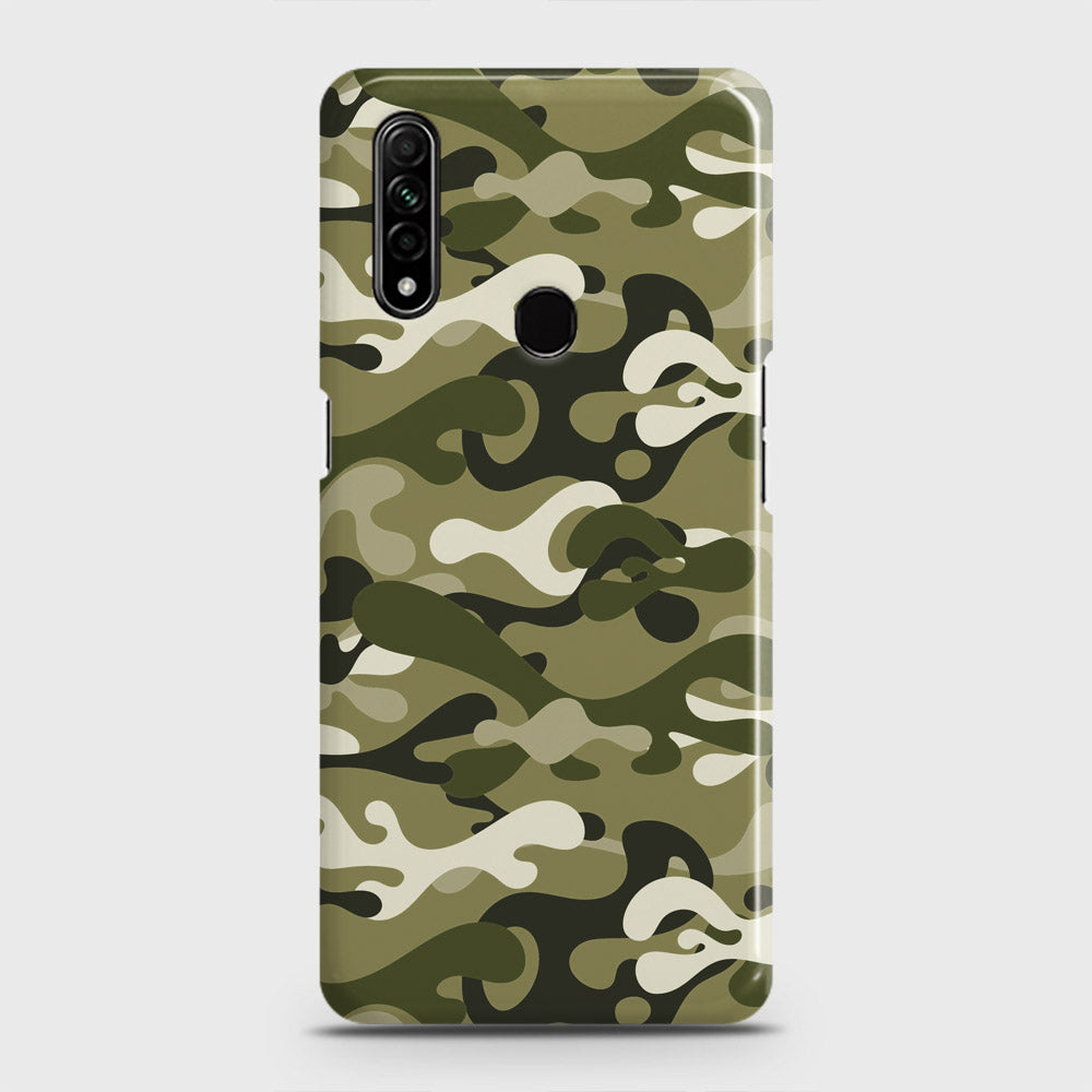 Oppo A8 Cover - Camo Series - Light Green Design - Matte Finish - Snap On Hard Case with LifeTime Colors Guarantee