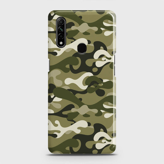 Oppo A8 Cover - Camo Series - Light Green Design - Matte Finish - Snap On Hard Case with LifeTime Colors Guarantee