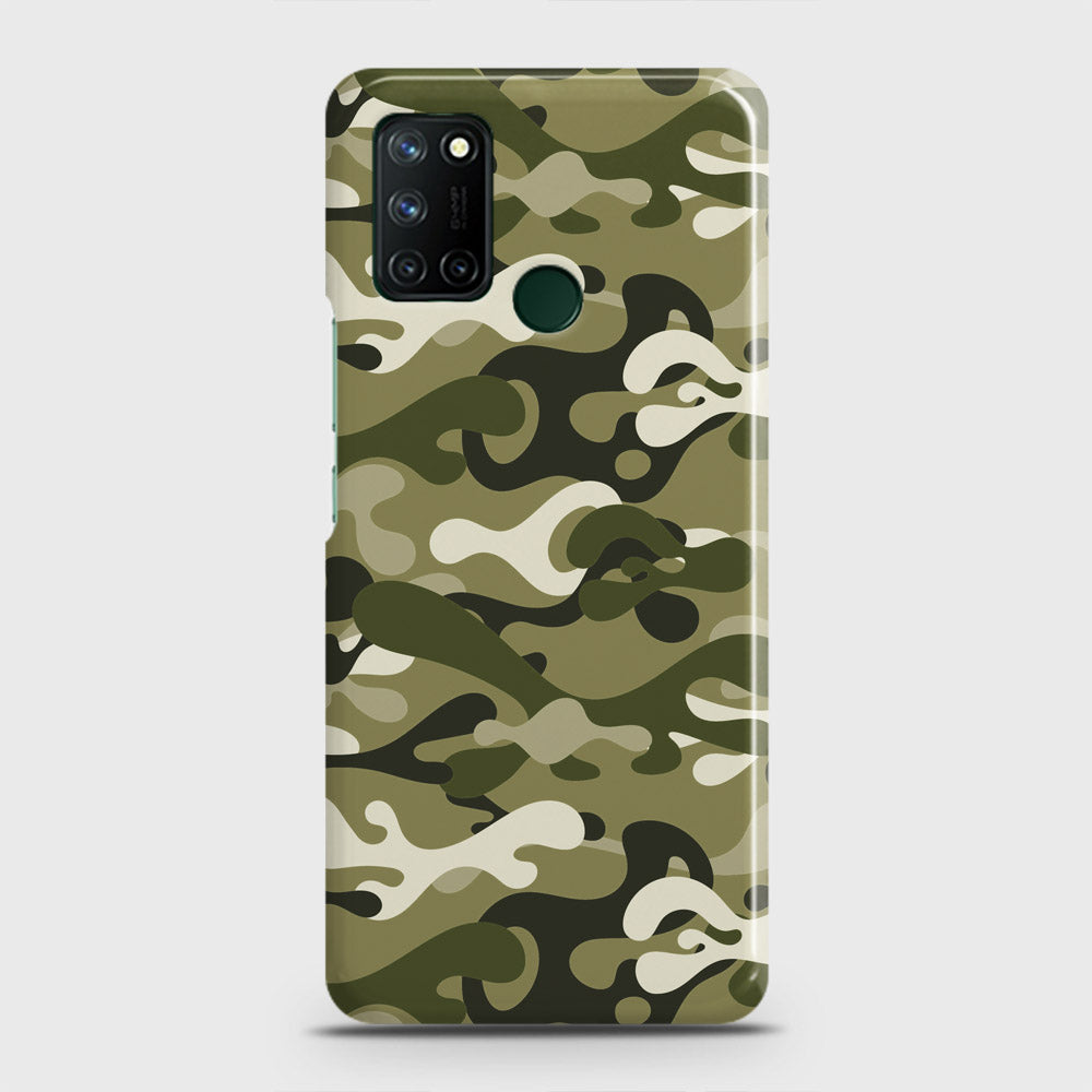 Realme 7i Cover - Camo Series - Light Green Design - Matte Finish - Snap On Hard Case with LifeTime Colors Guarantee