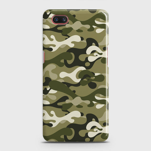 Realme C2 with out flash light hole Cover - Camo Series - Light Green Design - Matte Finish - Snap On Hard Case with LifeTime Colors Guarantee
