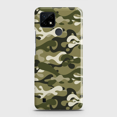 Realme C21 Cover - Camo Series - Light Green Design - Matte Finish - Snap On Hard Case with LifeTime Colors Guarantee