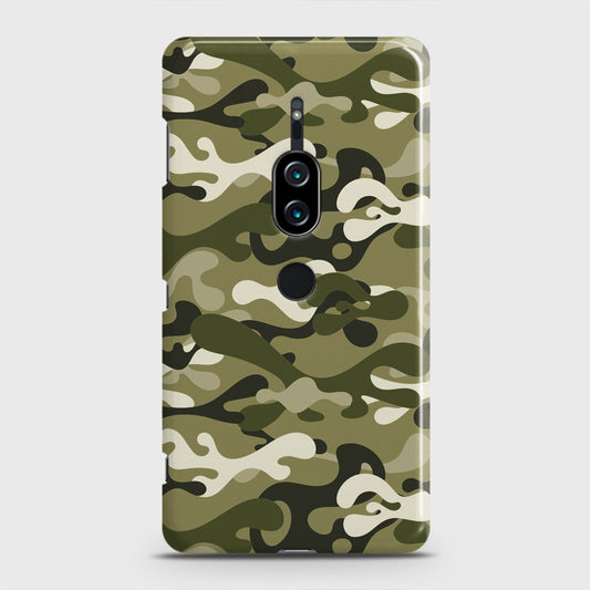 Sony Xperia XZ2 Premium Cover - Camo Series - Light Green Design - Matte Finish - Snap On Hard Case with LifeTime Colors Guarantee