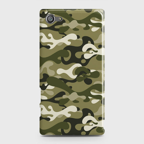 Sony Xperia Z5 Compact / Z5 Mini Cover - Camo Series - Light Green Design - Matte Finish - Snap On Hard Case with LifeTime Colors Guarantee