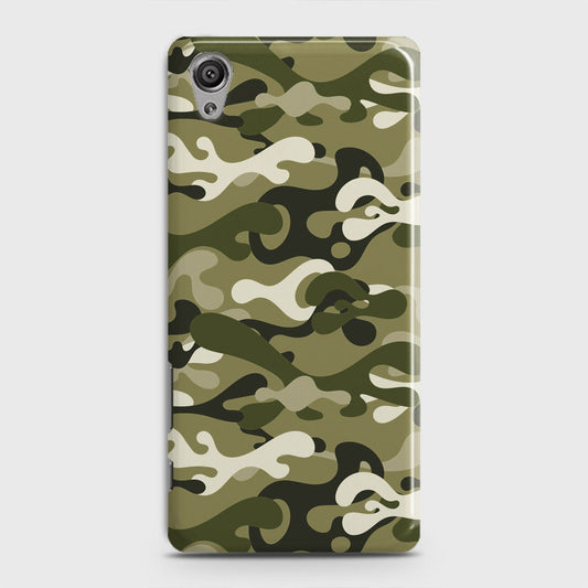 Sony Xperia XA Cover - Camo Series - Light Green Design - Matte Finish - Snap On Hard Case with LifeTime Colors Guarantee