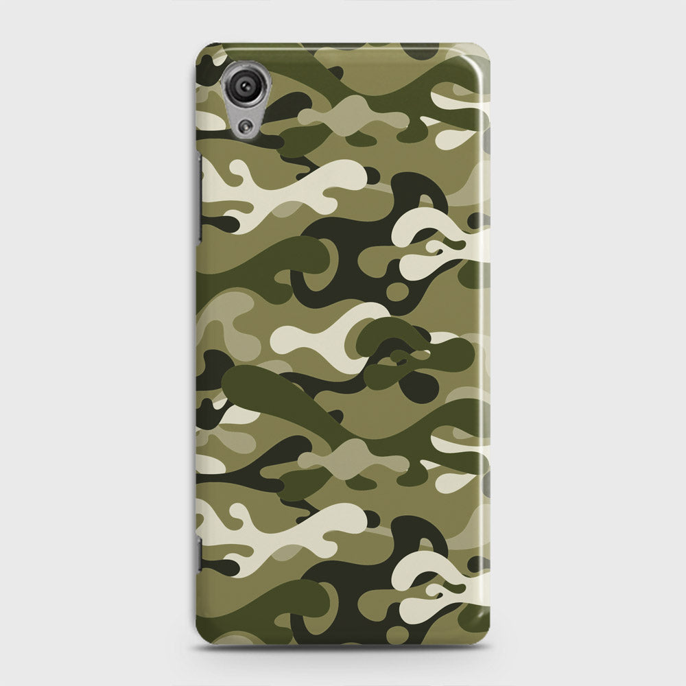 Sony Xperia XA1 Plus Cover - Camo Series - Light Green Design - Matte Finish - Snap On Hard Case with LifeTime Colors Guarantee