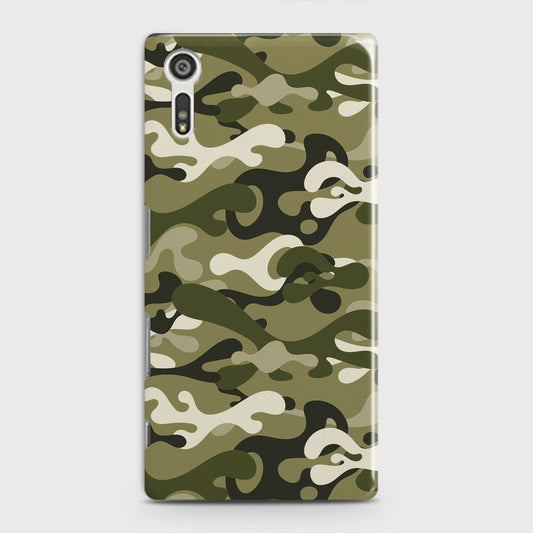 Sony Xperia XZ / XZs Cover - Camo Series - Light Green Design - Matte Finish - Snap On Hard Case with LifeTime Colors Guarantee