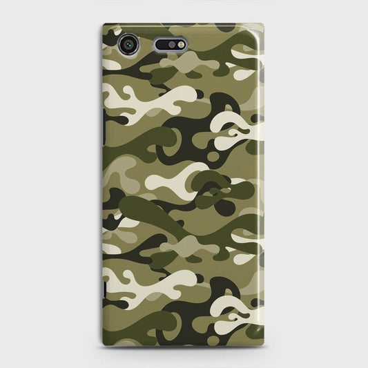 Sony Xperia XZ Premium Cover - Camo Series - Light Green Design - Matte Finish - Snap On Hard Case with LifeTime Colors Guarantee