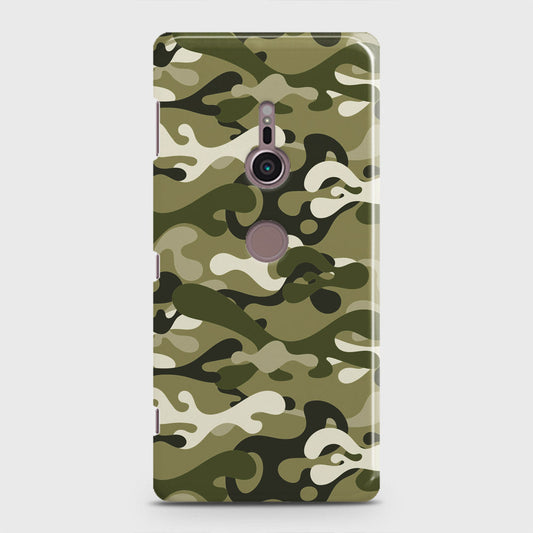 Sony Xperia XZ2 Cover - Camo Series - Light Green Design - Matte Finish - Snap On Hard Case with LifeTime Colors Guarantee