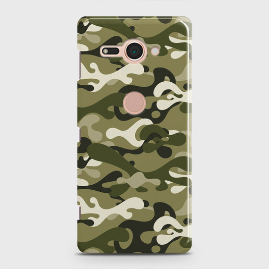 Sony Xperia XZ2 Compact Cover - Camo Series - Light Green Design - Matte Finish - Snap On Hard Case with LifeTime Colors Guarantee