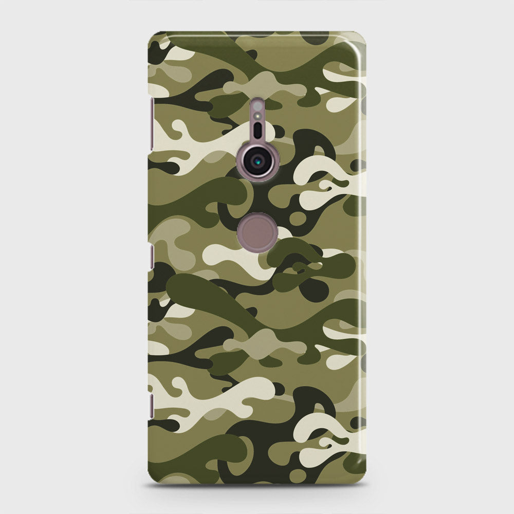 Sony Xperia XZ3 Cover - Camo Series - Light Green Design - Matte Finish - Snap On Hard Case with LifeTime Colors Guarantee