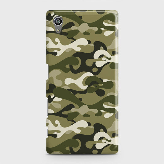 Sony Xperia Z5 Cover - Camo Series - Light Green Design - Matte Finish - Snap On Hard Case with LifeTime Colors Guarantee