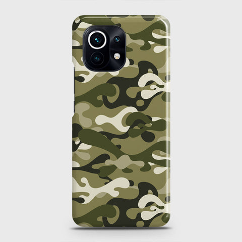 Xiaomi Mi 11 Lite Cover - Camo Series - Light Green Design - Matte Finish - Snap On Hard Case with LifeTime Colors Guarantee