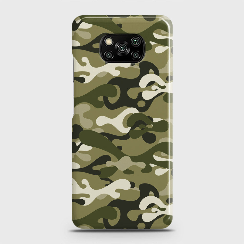 Xiaomi Poco X3 Cover - Camo Series - Light Green Design - Matte Finish - Snap On Hard Case with LifeTime Colors Guarantee