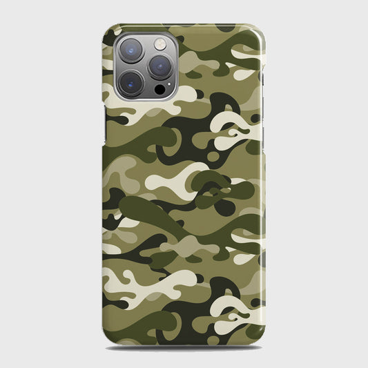 iPhone 12 Pro Max Cover - Camo Series - Light Green Design - Matte Finish - Snap On Hard Case with LifeTime Colors Guarantee
