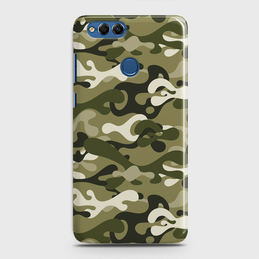 Huawei Honor 7X Cover - Camo Series - Light Green Design - Matte Finish - Snap On Hard Case with LifeTime Colors Guarantee