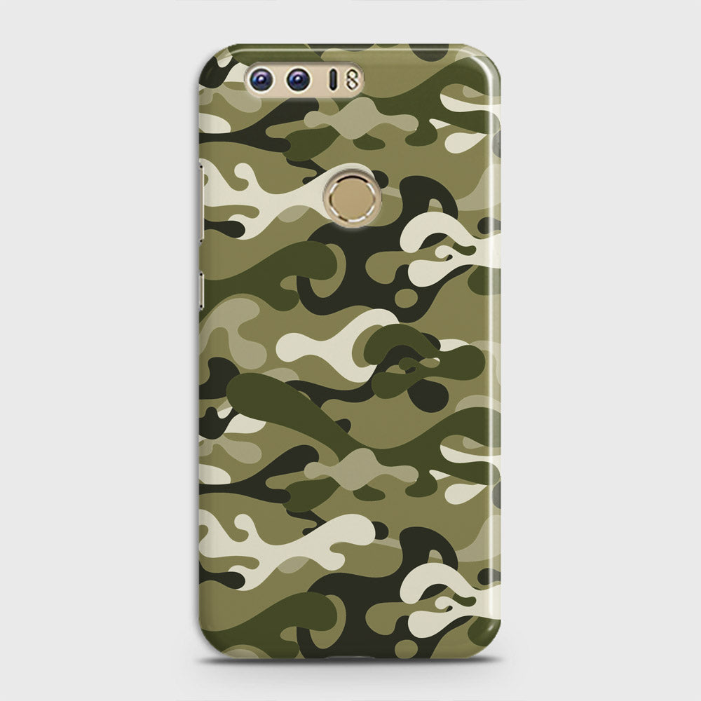 Huawei Honor 8 Cover - Camo Series - Light Green Design - Matte Finish - Snap On Hard Case with LifeTime Colors Guarantee