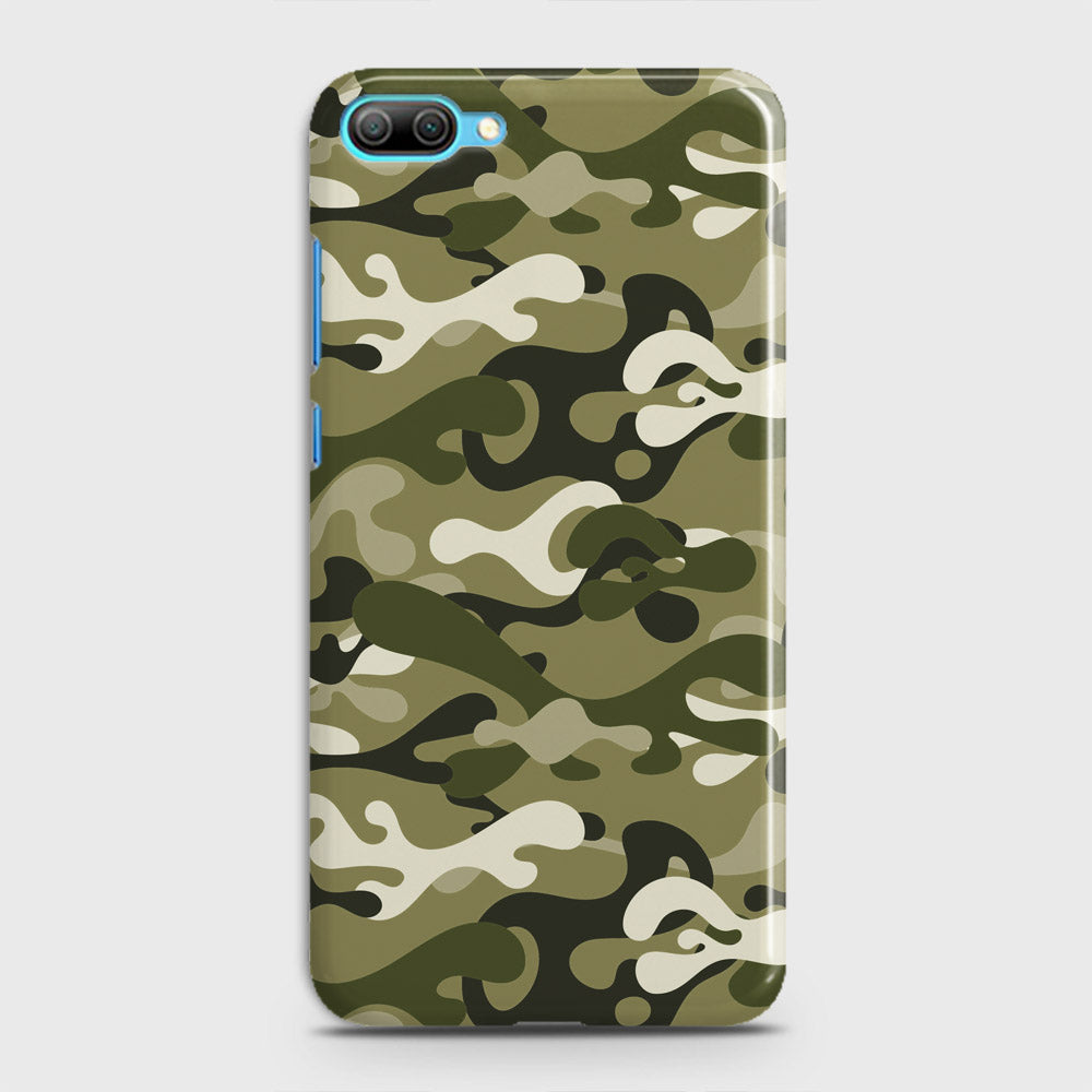 Huawei Honor 10 Lite Cover - Camo Series - Light Green Design - Matte Finish - Snap On Hard Case with LifeTime Colors Guarantee