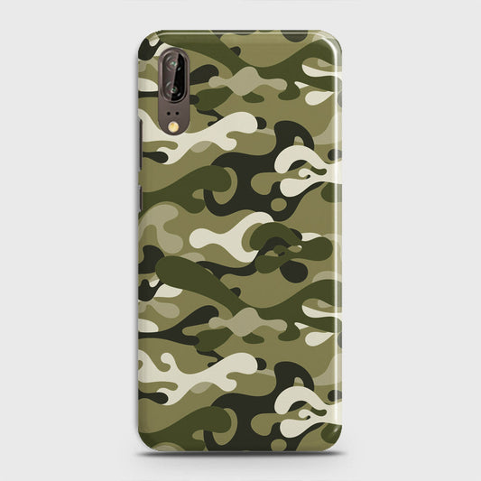 Huawei P20 Cover - Camo Series - Light Green Design - Matte Finish - Snap On Hard Case with LifeTime Colors Guarantee