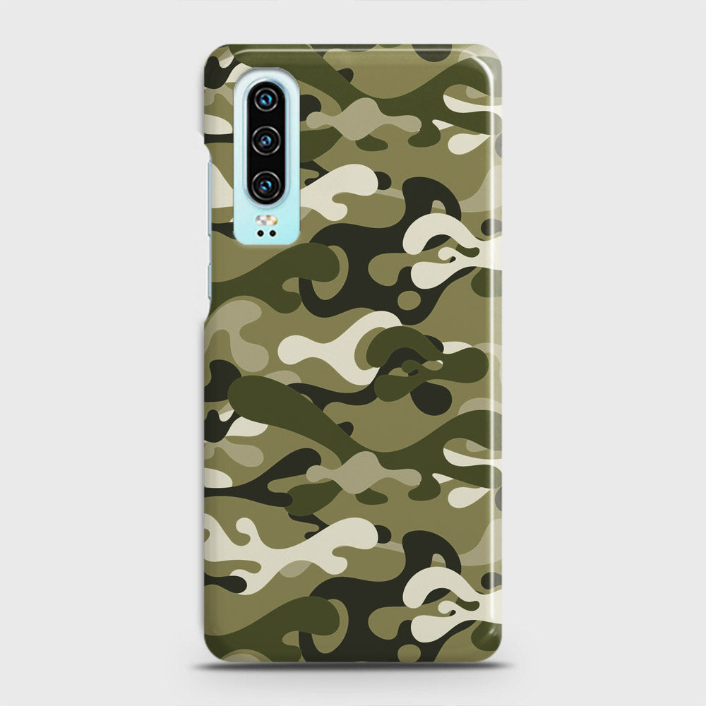 Huawei P30 Cover - Camo Series - Light Green Design - Matte Finish - Snap On Hard Case with LifeTime Colors Guarantee