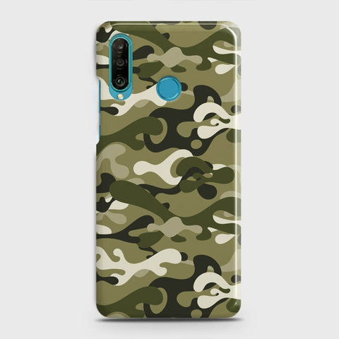 Huawei P30 lite Cover - Camo Series - Light Green Design - Matte Finish - Snap On Hard Case with LifeTime Colors Guarantee