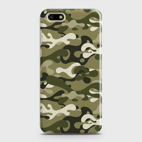 Huawei Y5 Prime 2018 Cover - Camo Series - Light Green Design - Matte Finish - Snap On Hard Case with LifeTime Colors Guarantee