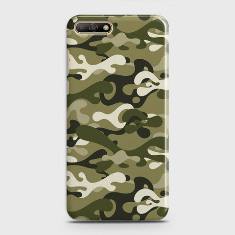 Huawei Y6 2018 Cover - Camo Series - Light Green Design - Matte Finish - Snap On Hard Case with LifeTime Colors Guarantee