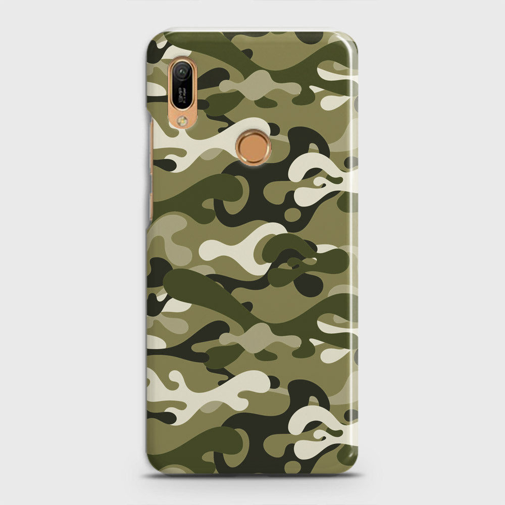 Huawei Y6 Prime 2019 Cover - Camo Series - Light Green Design - Matte Finish - Snap On Hard Case with LifeTime Colors Guarantee