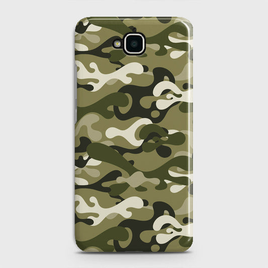 Huawei Y6 Pro 2015 Cover - Camo Series - Light Green Design - Matte Finish - Snap On Hard Case with LifeTime Colors Guarantee
