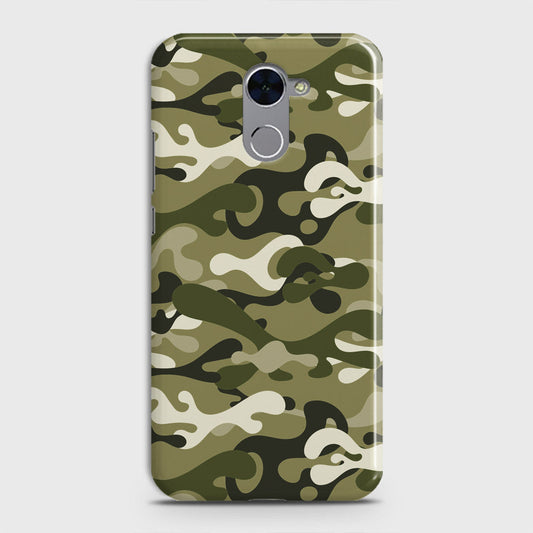 Huawei Y7 Prime  Cover - Camo Series - Light Green Design - Matte Finish - Snap On Hard Case with LifeTime Colors Guarantee