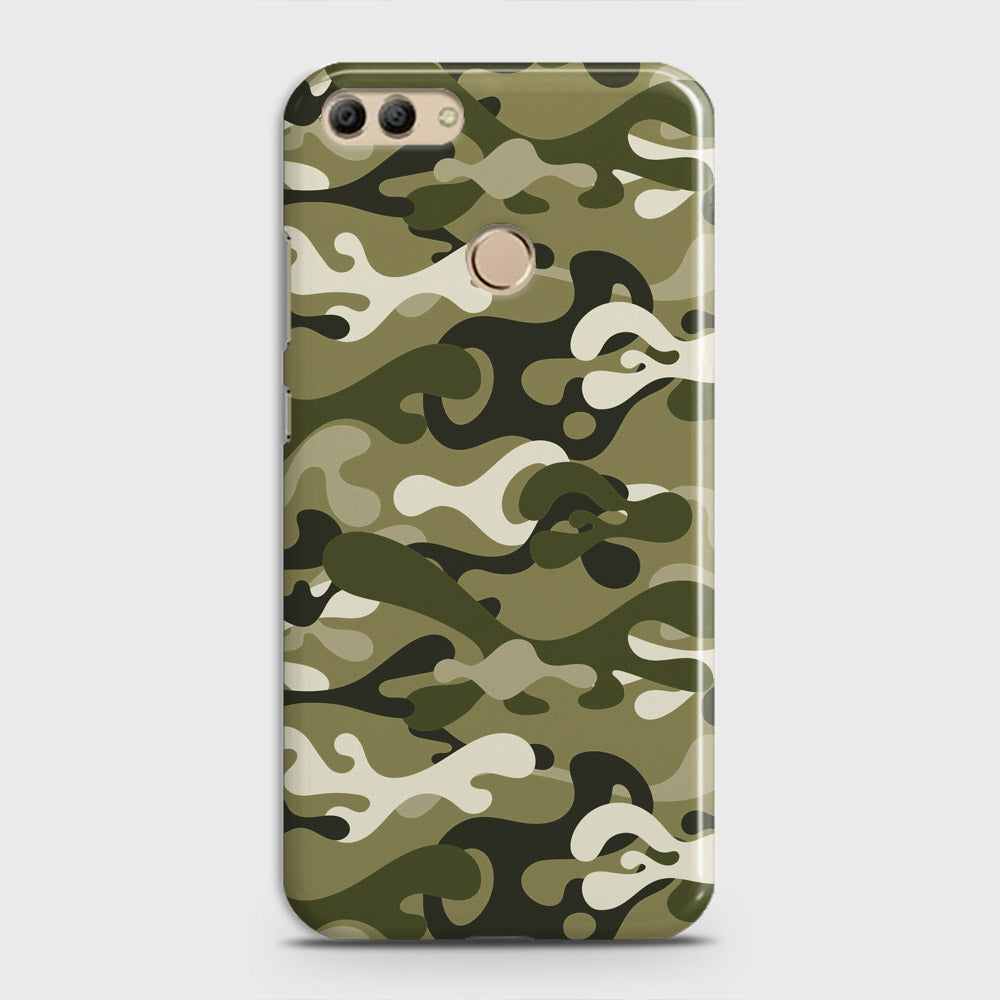 Huawei Y9 2018 Cover - Camo Series - Light Green Design - Matte Finish - Snap On Hard Case with LifeTime Colors Guarantee