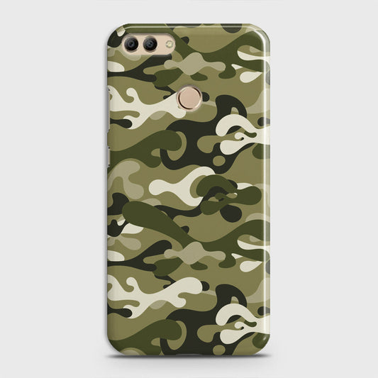 Huawei Y9 2018 Cover - Camo Series - Light Green Design - Matte Finish - Snap On Hard Case with LifeTime Colors Guarantee