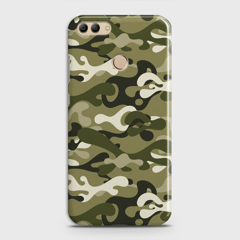Huawei Y9 2018 Cover - Camo Series - Light Green Design - Matte Finish - Snap On Hard Case with LifeTime Colors Guarantee