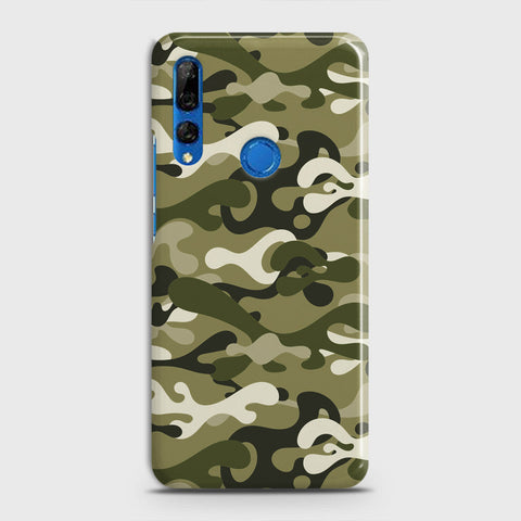 Huawei Y9 Prime 2019 Cover - Camo Series - Light Green Design - Matte Finish - Snap On Hard Case with LifeTime Colors Guarantee