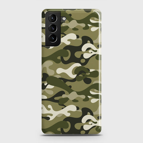 Samsung Galaxy S21 5G Cover - Camo Series - Light Green Design - Matte Finish - Snap On Hard Case with LifeTime Colors Guarantee