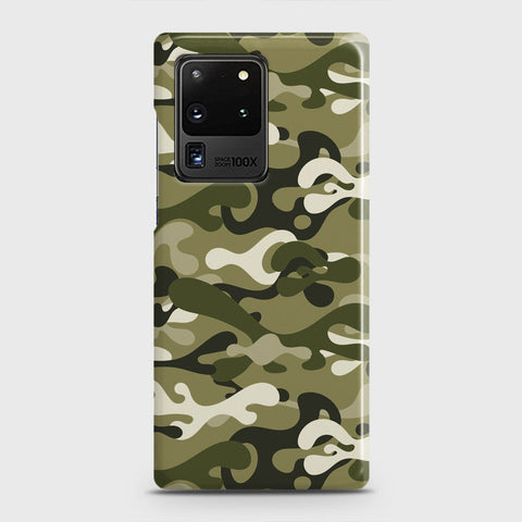 Samsung Galaxy S20 Ultra Cover - Camo Series - Light Green Design - Matte Finish - Snap On Hard Case with LifeTime Colors Guarantee
