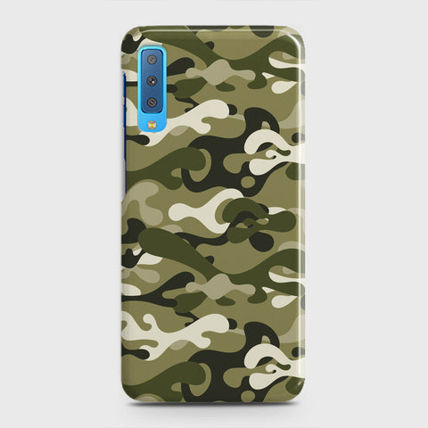 Samsung Galaxy A7 2018 Cover - Camo Series - Light Green Design - Matte Finish - Snap On Hard Case with LifeTime Colors Guarantee