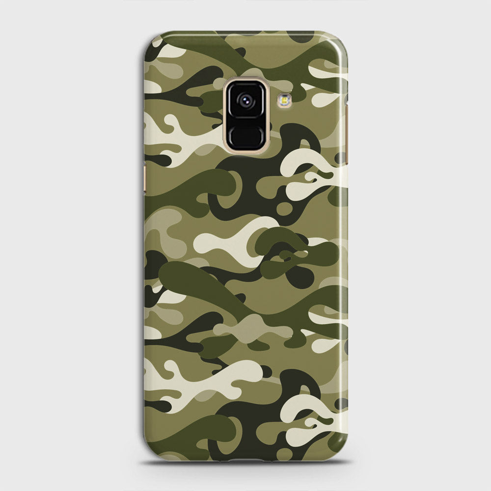 Samsung Galaxy A8 2018 Cover - Camo Series - Light Green Design - Matte Finish - Snap On Hard Case with LifeTime Colors Guarantee