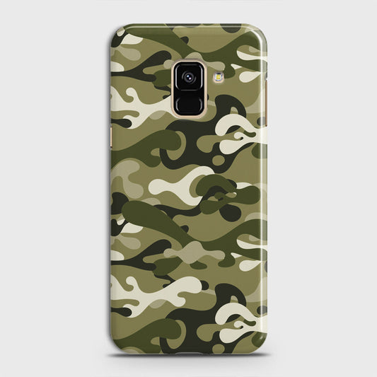 Samsung Galaxy A8 Plus 2018 Cover - Camo Series - Light Green Design - Matte Finish - Snap On Hard Case with LifeTime Colors Guarantee