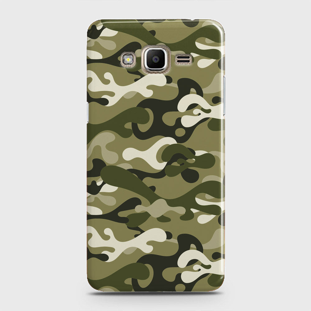 Samsung Galaxy J7 Core Cover - Camo Series - Light Green Design - Matte Finish - Snap On Hard Case with LifeTime Colors Guarantee