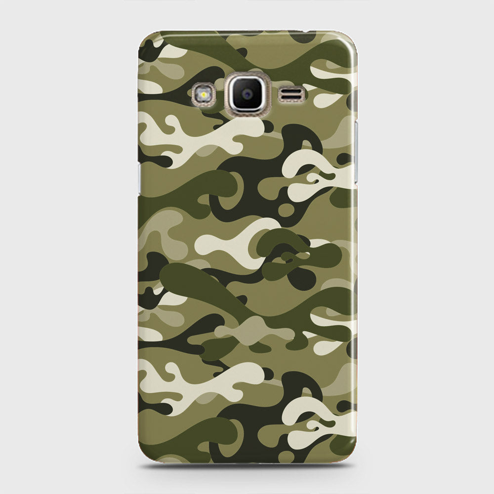 Samsung Galaxy J2 Prime Cover - Camo Series - Light Green Design - Matte Finish - Snap On Hard Case with LifeTime Colors Guarantee