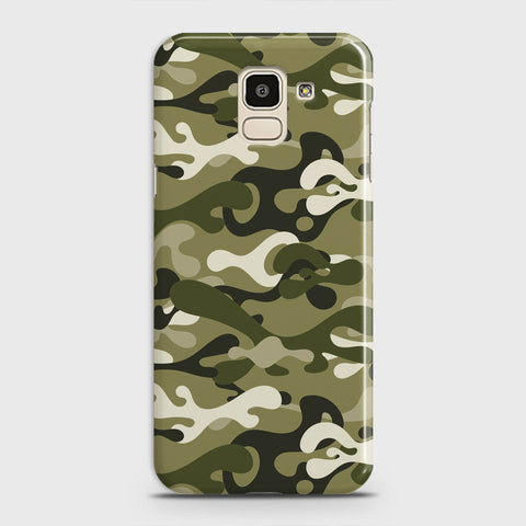 Samsung Galaxy J6 2018 Cover - Camo Series - Light Green Design - Matte Finish - Snap On Hard Case with LifeTime Colors Guarantee