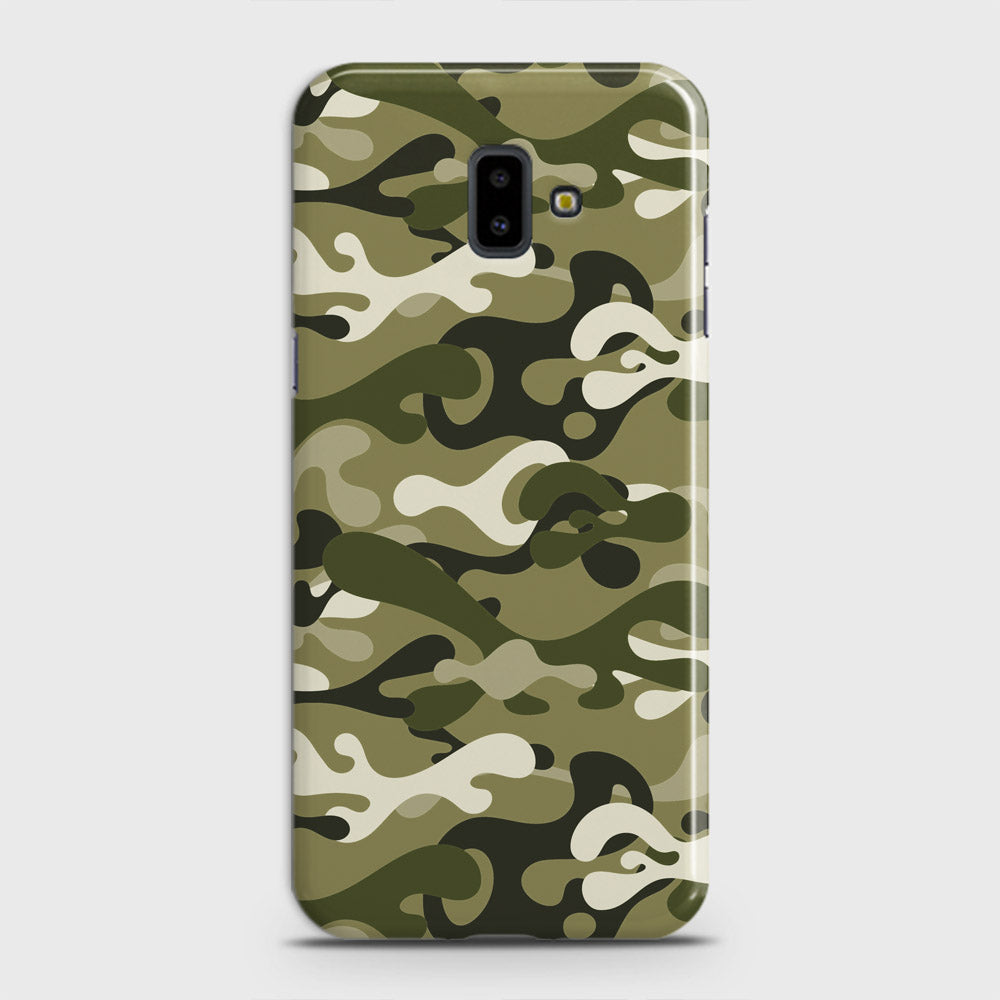Samsung Galaxy J6 Plus 2018 Cover - Camo Series - Light Green Design - Matte Finish - Snap On Hard Case with LifeTime Colors Guarantee